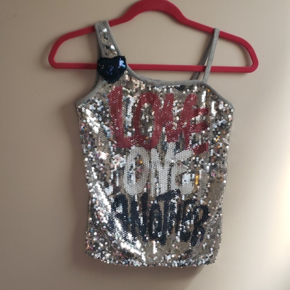 Justice Sz 12 Love One Another Sequined Tank